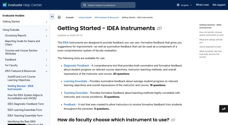 The IDEA Instruments homepage