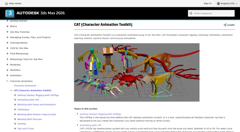 The 3ds Max CAT homepage