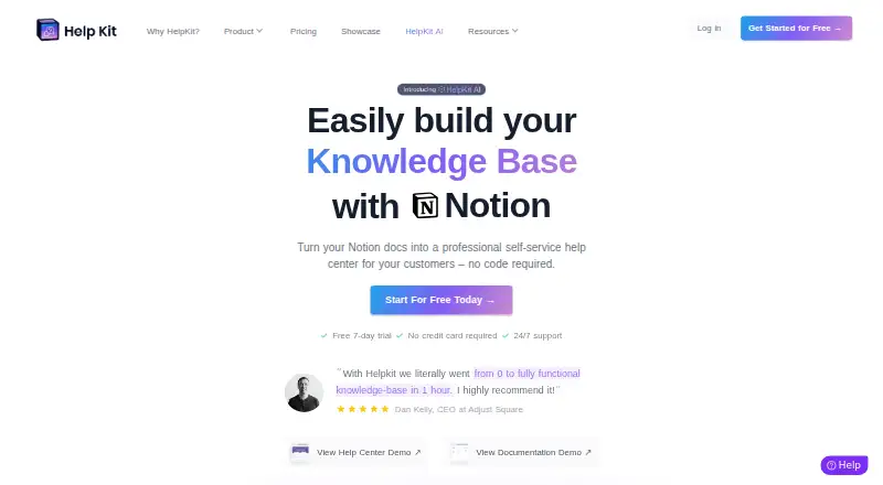 The HelpKit homepage