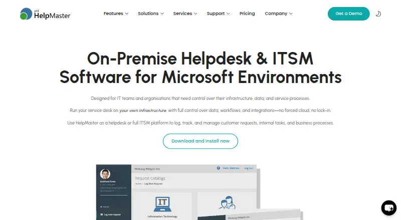The HelpMaster homepage