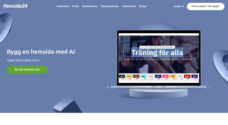 The Hemsida24 homepage