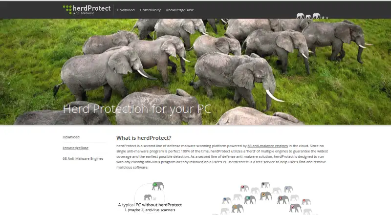 The herdProtect homepage