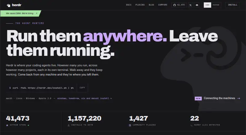 The Herdr homepage
