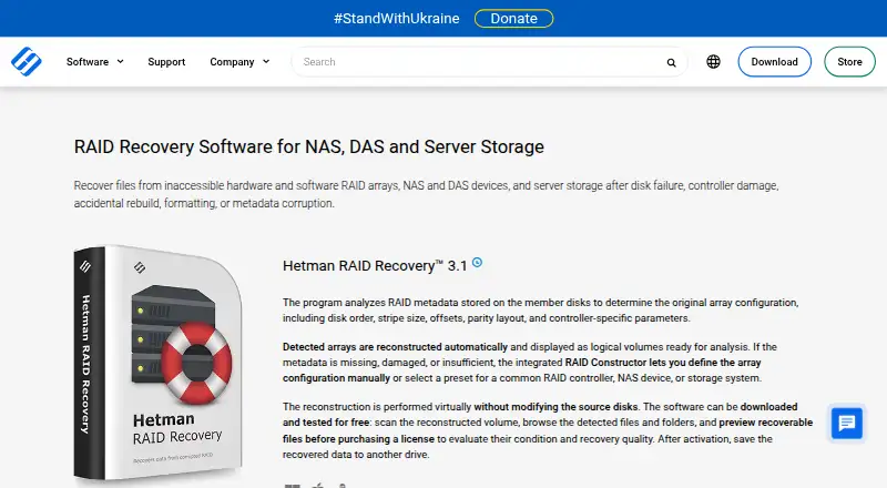The Hetman RAID Recovery homepage