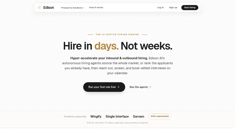 The Edison homepage