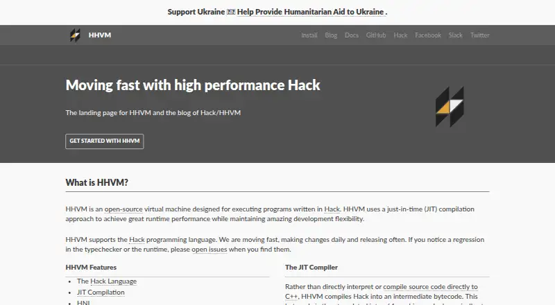 The HipHop Virtual Machine (HHVM) homepage
