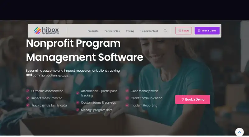 The Hibox for Nonprofits homepage