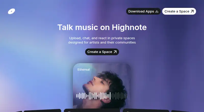 The Highnote homepage