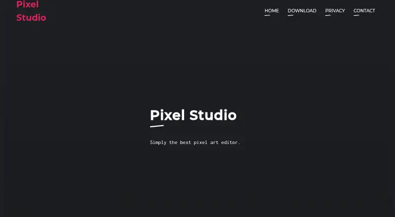 The Pixel Studio homepage