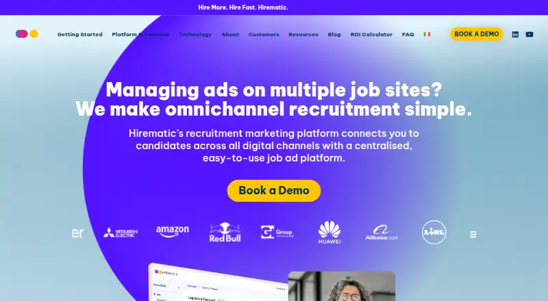 The Hirematic homepage