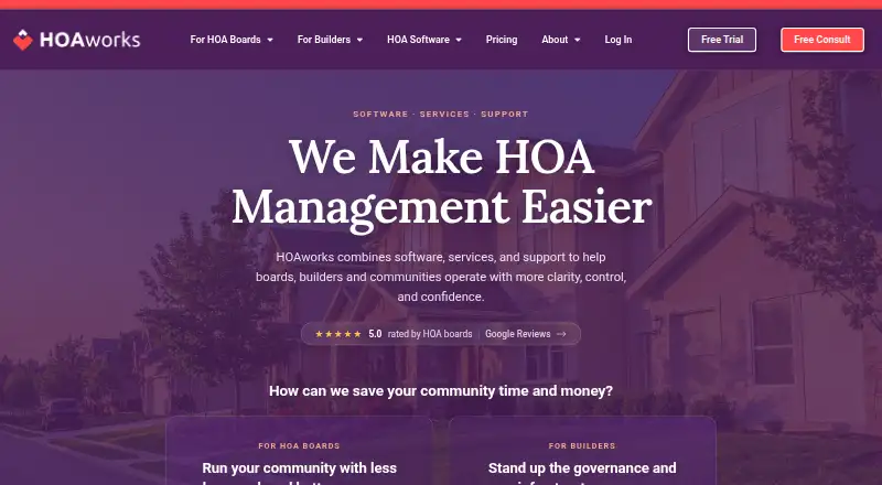 The HOAworks homepage