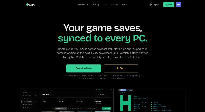 The Hoard homepage