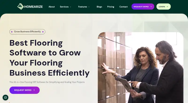 The HomeArize homepage