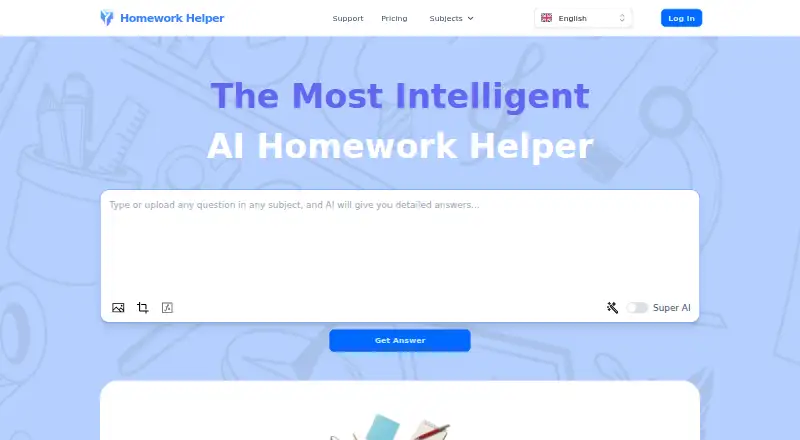 The Homework Helper homepage