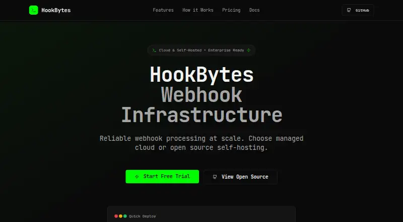 The HookBytes homepage
