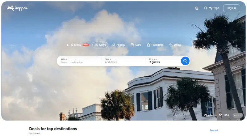 The Hopper homepage