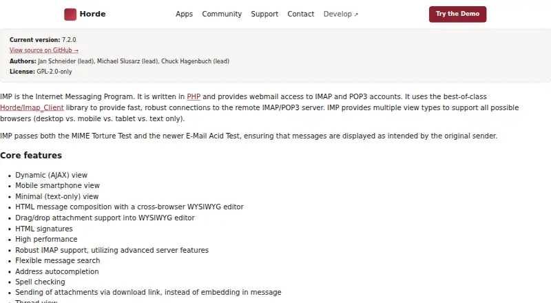 The Horde IMP homepage