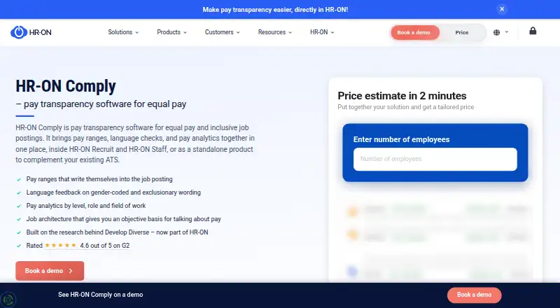 The HR-ON Comply homepage
