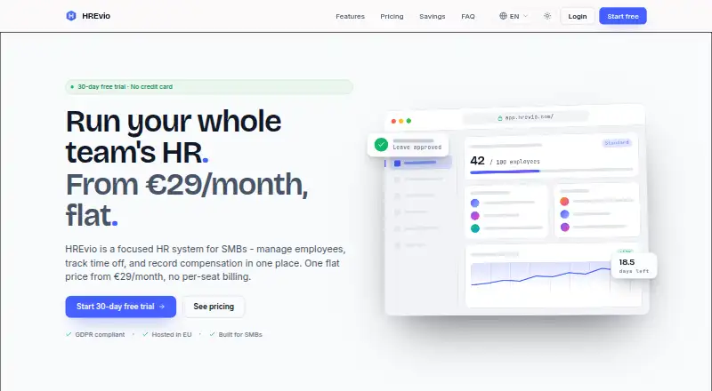 The HREvio homepage