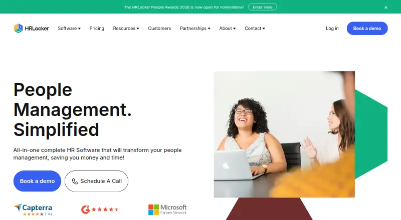 The HRLocker homepage
