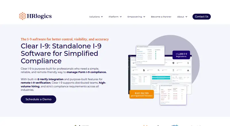 The Clear I-9 homepage
