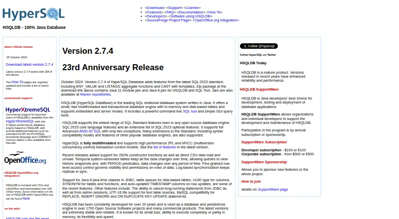 The HSQLDB homepage