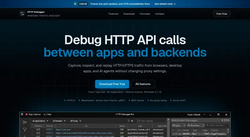 The HTTP Debugger homepage
