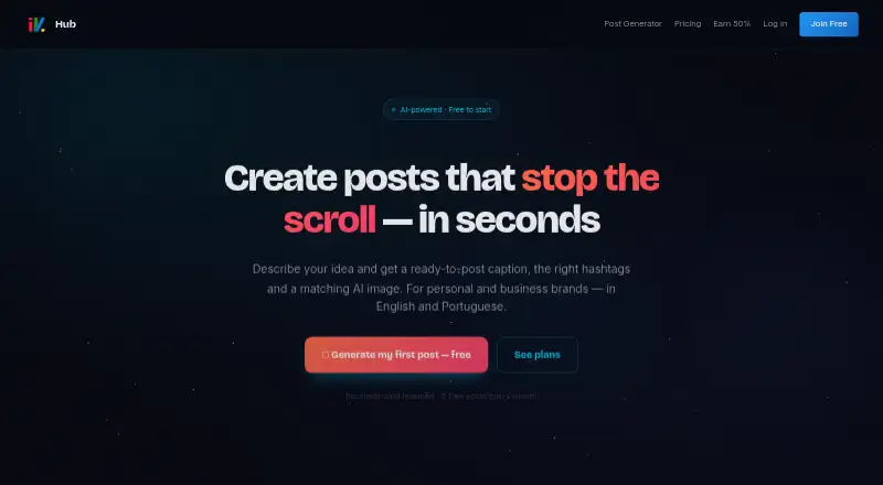The IV Hub homepage