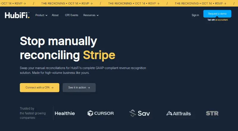 The HubiFi homepage