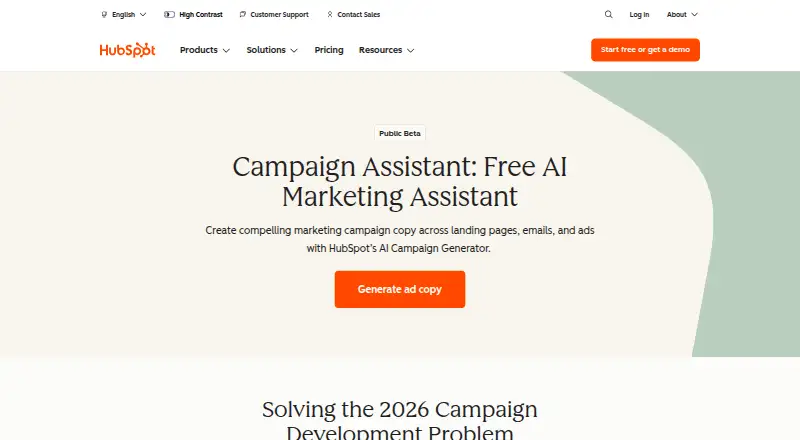 The Campaign Assistant homepage