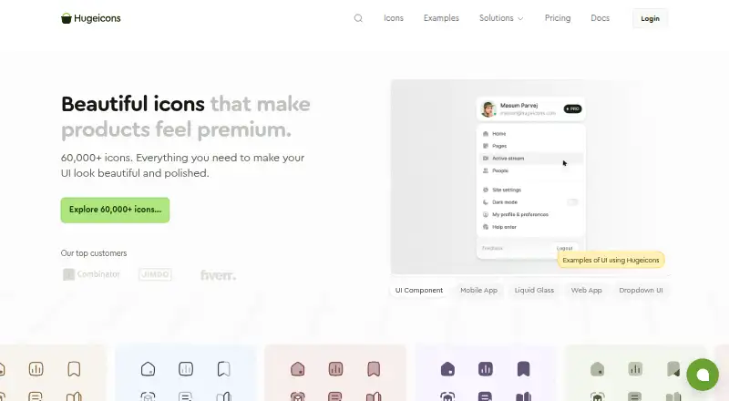 The Hugeicons homepage