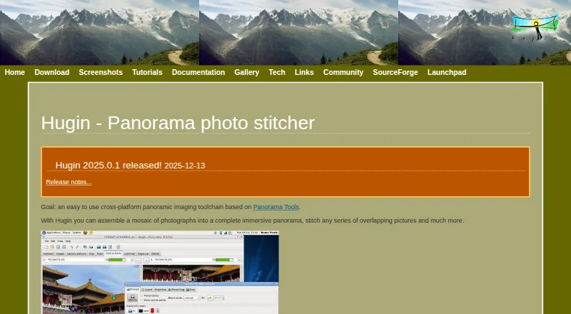 The Hugin homepage