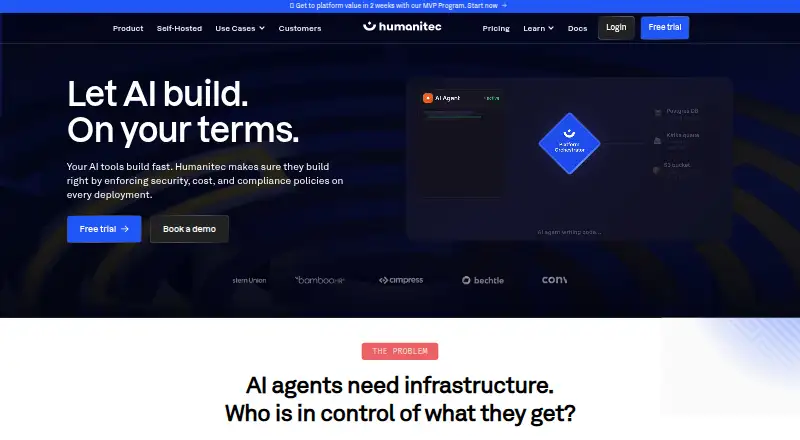 The Humanitec homepage