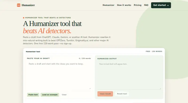 The Humanizer homepage