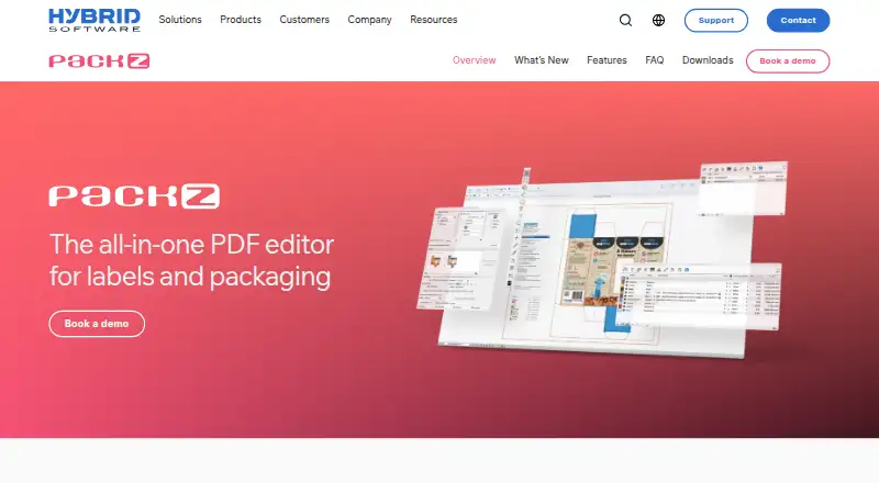 The PACKZ homepage