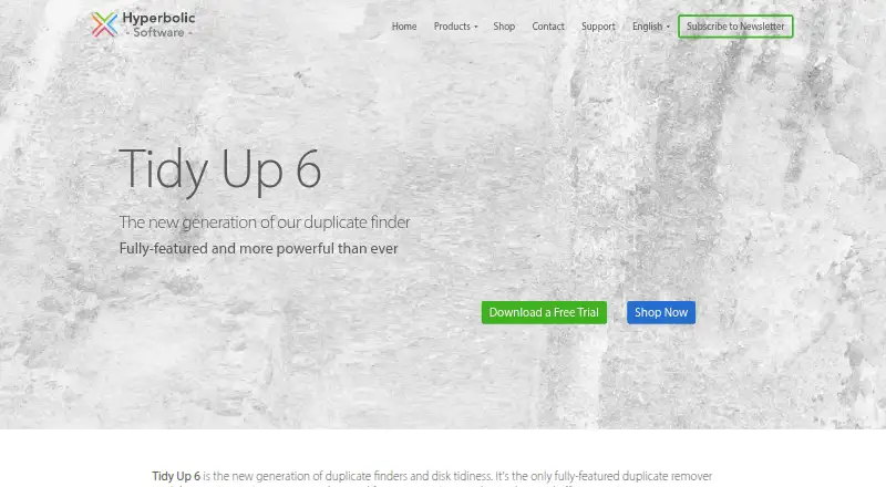 The Tidy Up homepage