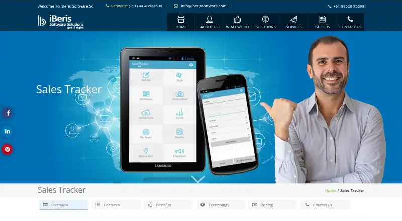 The Sales Tracker homepage