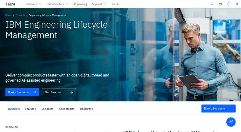 The IBM Engineering Lifecycle Management homepage