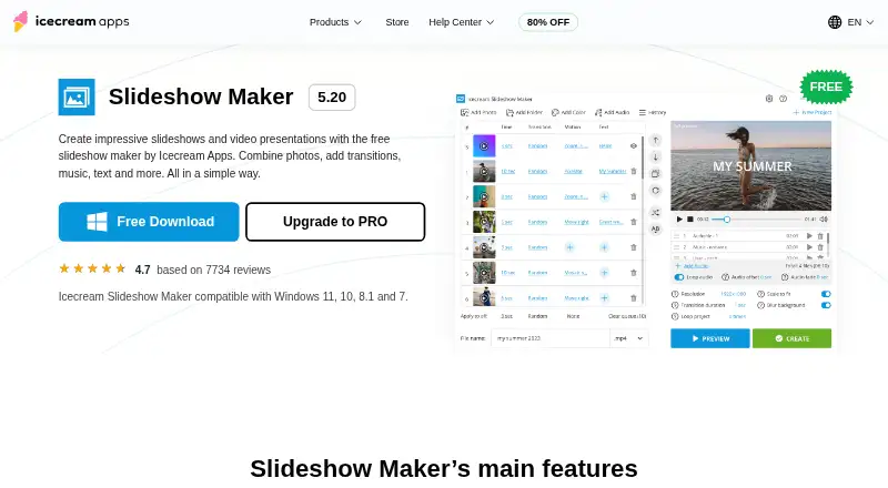 The Icecream Slideshow Maker homepage