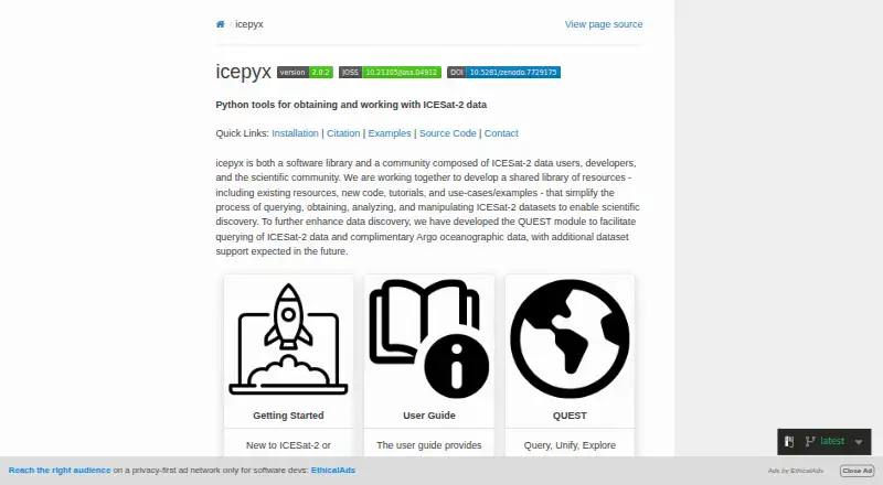 The icepyx homepage