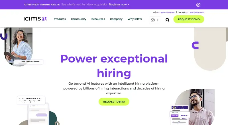The iCIMS homepage