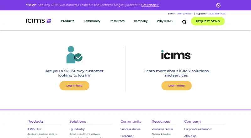 The SkillSurvey homepage