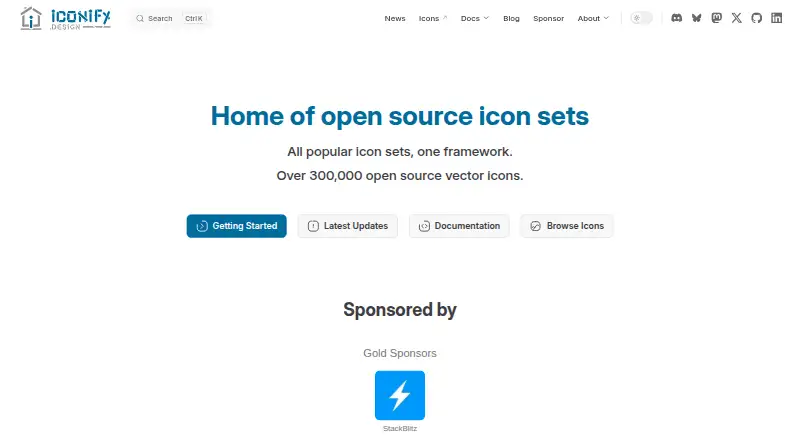 The Iconify homepage