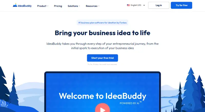 The IdeaBuddy homepage