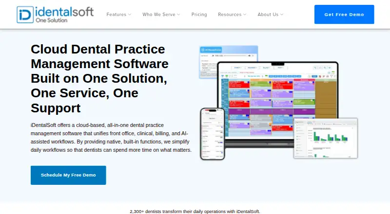 The iDentalSoft homepage