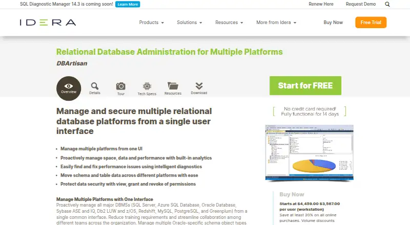 The DBArtisan homepage