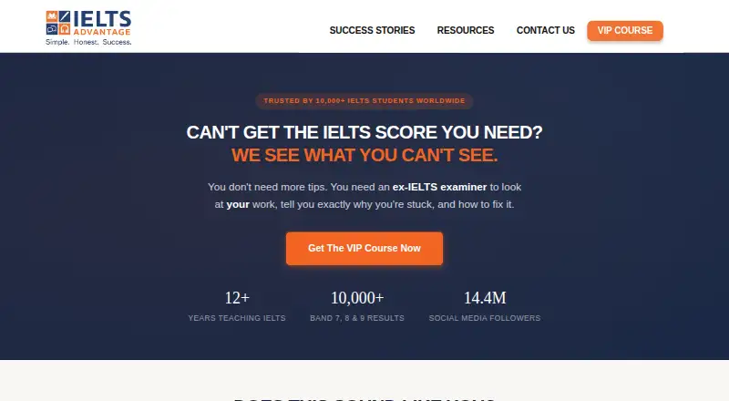 The IELTS Advantage homepage