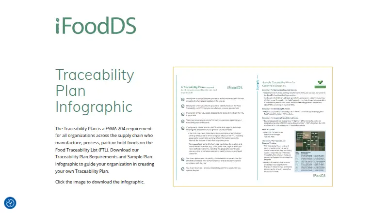 The iFoodDS Traceability homepage