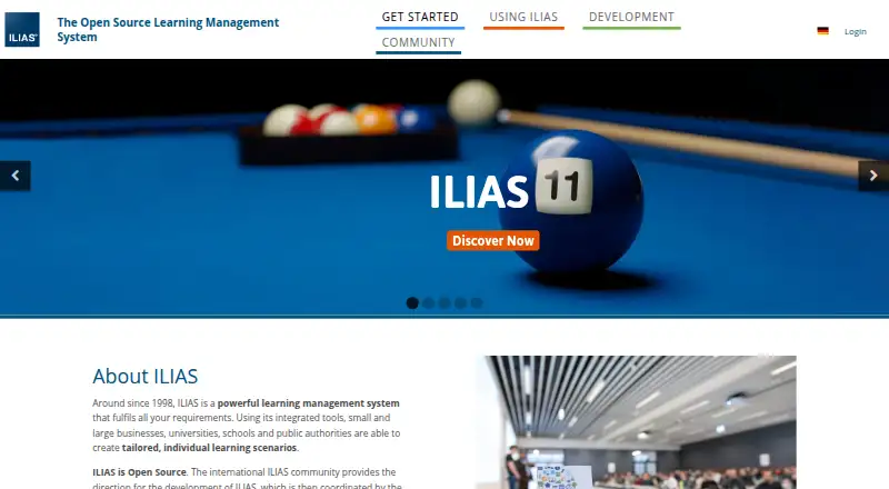 The ILIAS homepage