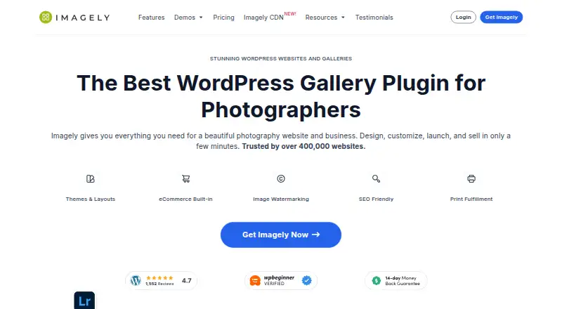 The Imagely homepage
